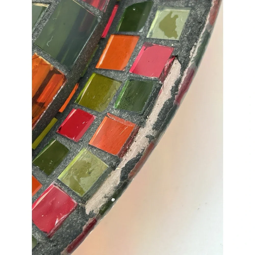 2012 Yankee Candle Mosaic Tile Shade and Plate Set‎ Holiday Colors